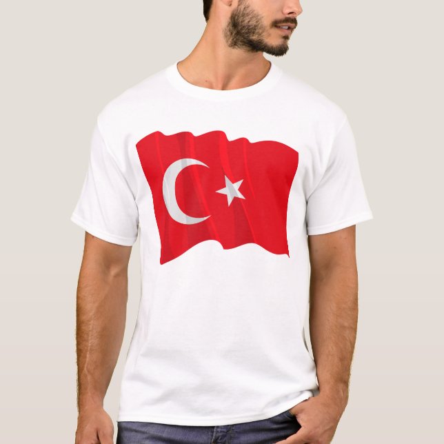 Camiseta T-shirt turco dos homens da bandeira (Frente)