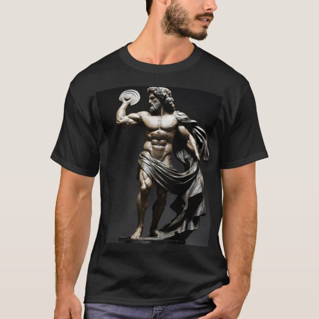 Camiseta T-shirt Uma Estátua de uma Estátua de Deus grego m (Frente)