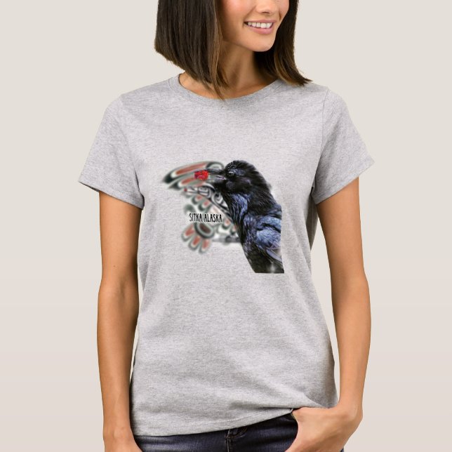 Camiseta T-shirt única Raven Alaska unisex (Frente)