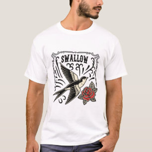 Camiseta T-Shirt Único De Engolir: Artística & Na moda Bird