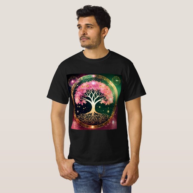 Camiseta T-Shirt Unisex Cotton Universe Tree (Frente Completa)