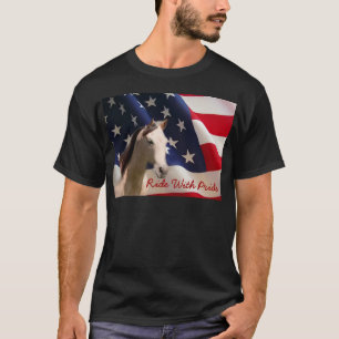 Camiseta T-shirt unisex da bandeira americana do cavalo