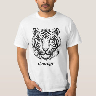Camiseta t-shirt unisex de tigre preto e branco