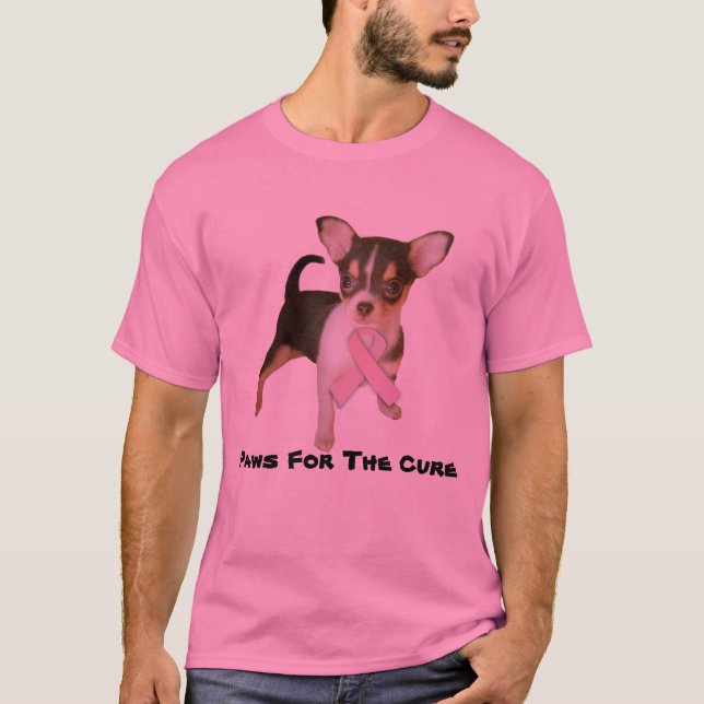 Camiseta T-shirt unisex do cancro da mama da chihuahua (Frente)