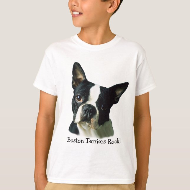 Camiseta T-shirt unisex dos miúdos de Boston Terrier (Frente)