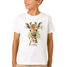 T-Shirt Unisex Giraffe Personalizado para Crianças