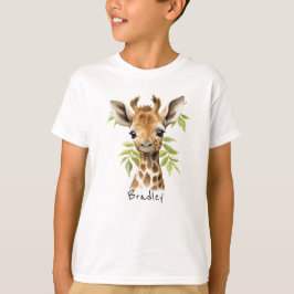 Camiseta T-Shirt Unisex Giraffe Personalizado para Crianças