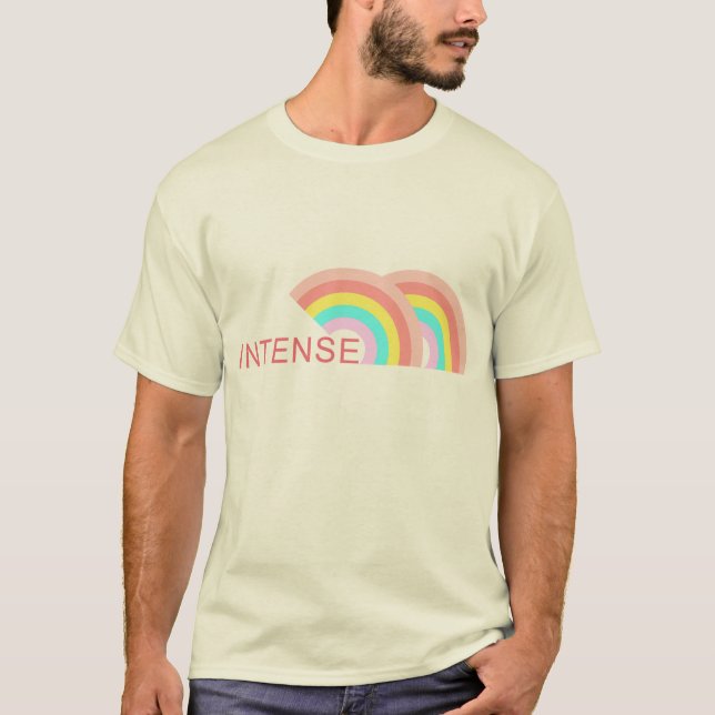 Camiseta T-shirt unisex intenso do arco-íris dobro (Frente)
