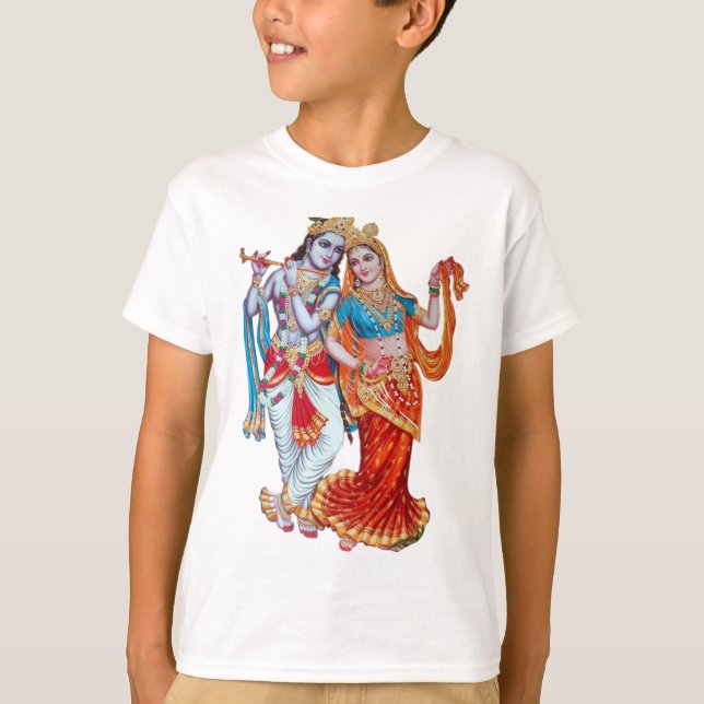 Camiseta T-shirt unisex, Radha Krishna imprimida (Frente)
