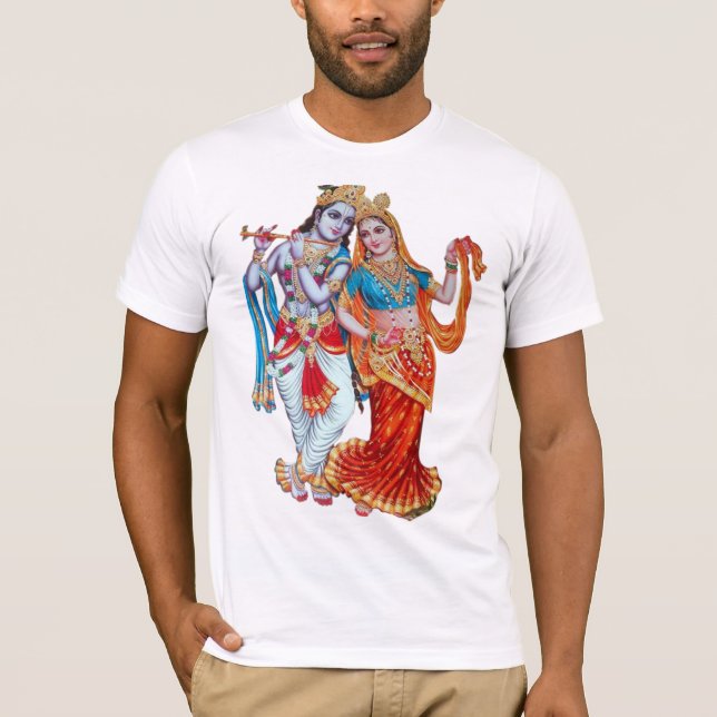 Camiseta T-shirt unisex, Radha Krishna imprimida (Frente)