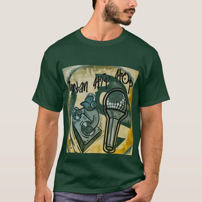 Camiseta T-shirt URBANO de HIP HOP, escuro (Frente)