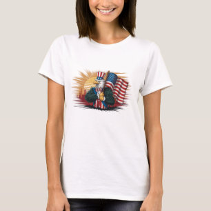 Camiseta T-shirt usa Bald Eagle como Tio Sam Outfit é d