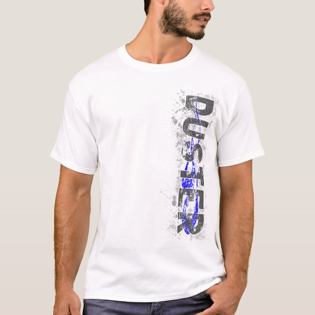 Camiseta T-shirt v2 azul de Vert do espanador (Frente)