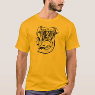 Camiseta t-shirt V-gêmeo da motocicleta do vintage 1915