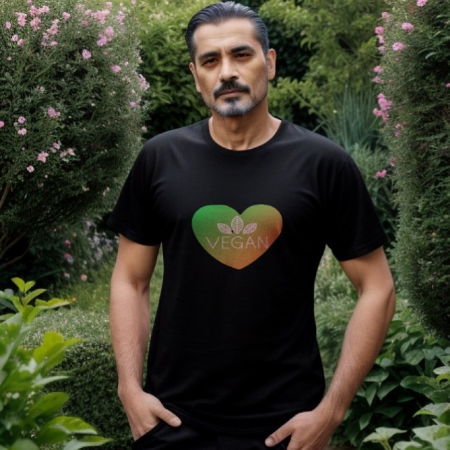 Camiseta T-Shirt Vegan Em Forma De Coração (Criador carregado)