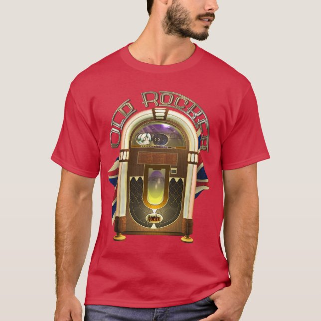 Camiseta T-shirt velhos do balancim do jukebox (Frente)