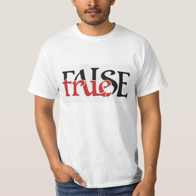 Camiseta T-shirt verdadeiro falso (Frente)