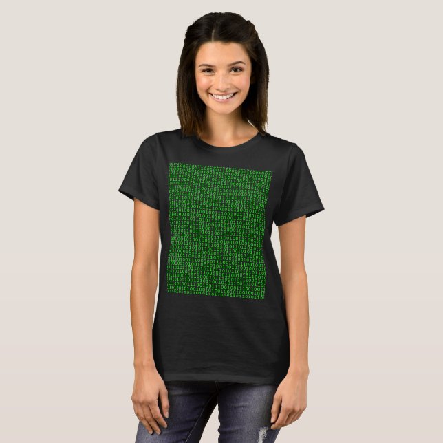 Camiseta T-Shirt Verde Binário (Frente Completa)