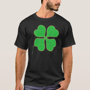 Camiseta T-shirt verde-claro aparados ouro do trevo