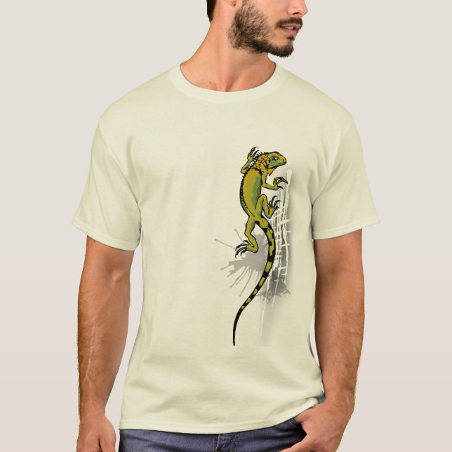 Camiseta T-shirt verde da iguana (Frente)