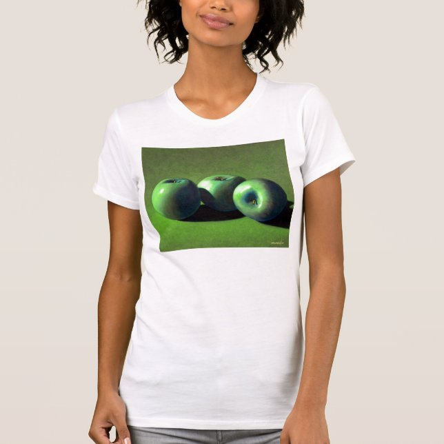 Camiseta T-shirt verde das maçãs (Frente)