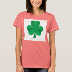 Camiseta T-shirt verde das senhoras do trevo do cetim