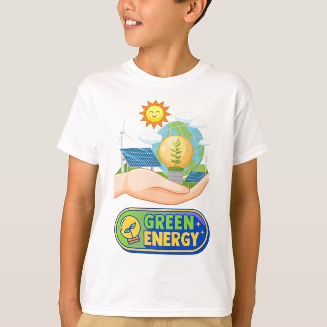 Camiseta T-Shirt verde de energia (Frente)