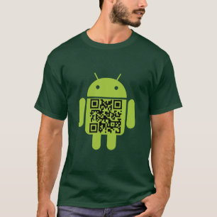Camiseta T-shirt verde do código do Android QR