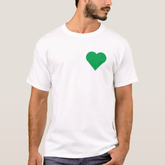 Camiseta T-shirt verde do coração