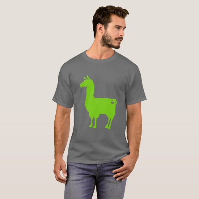 Camiseta T-shirt verde do lama (Frente Completa)