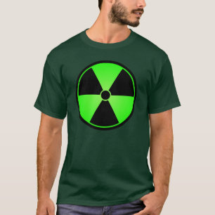 Camiseta T-shirt verde do símbolo da radiação