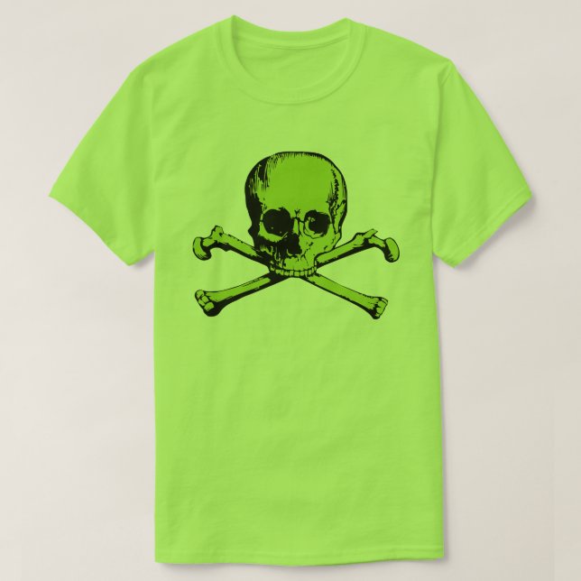Camiseta T-Shirt Verde E Crossbones (Frente do Design)