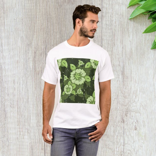 Camiseta T-Shirt Verde Floral (Criador carregado)
