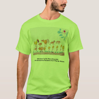Camiseta T-SHIRT VERDE "galinhas" (IMAGEM na PARTE