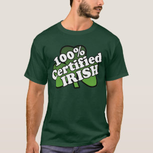 Camiseta T-shirt verde irlandês certificado 100 por cento