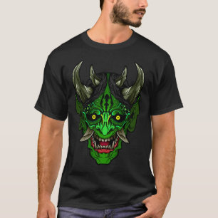 Camiseta T-Shirt Verde Oni Demon Verde Ilustrado