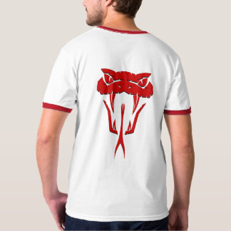 Camiseta T-Shirt Vermelho Cobra Ringer Ringer Ringer