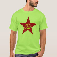 T-shirt vermelho comunista da estrela (martelo &
