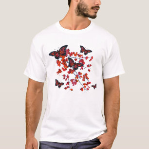 Camiseta T-shirt vermelho da borboleta