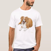 T-shirt vermelho de border collie