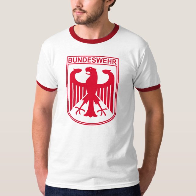 Camiseta T-shirt vermelho de Bundeswehr (Frente)