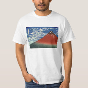 Camiseta T-shirt vermelho de Fuji do céu do espaço livre