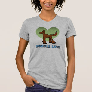 Camiseta T-shirt vermelho do amor do Doodle