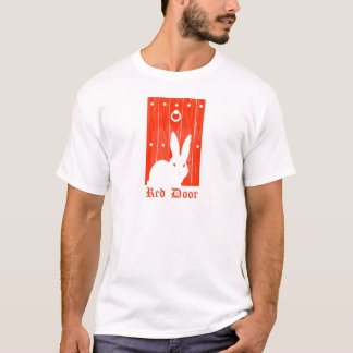 Camiseta T-shirt vermelho do coelho da porta
