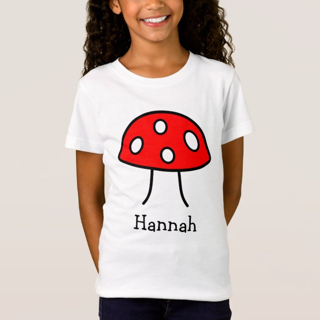 Camiseta T-shirt vermelho do cogumelo (criança) (Frente)