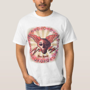 Camiseta T-shirt vermelho do crânio