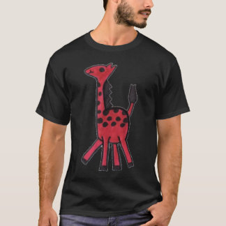 Camiseta T-shirt vermelho do girafa