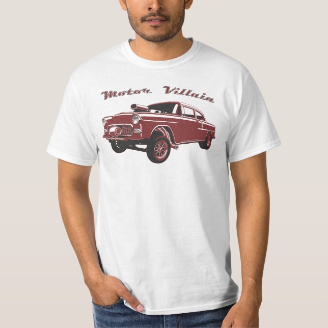 Camiseta T-shirt vermelho do hot rod de Gasser (Frente)