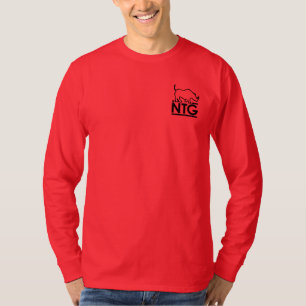 Camiseta T-shirt vermelho do Longsleeve dos homens de NTG