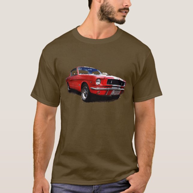 Camiseta T-shirt vermelho do mustang (Frente)
